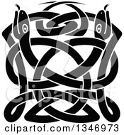 Clipart Of Black Celtic Knot Snakes 3 Royalty Free Vector Illustration