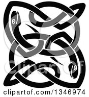 Clipart Of Black Celtic Knot Snakes 4 Royalty Free Vector Illustration