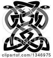 Clipart Of Black Celtic Knot Snakes 8 Royalty Free Vector Illustration