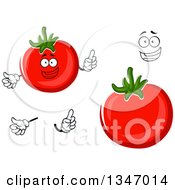 Poster, Art Print Of Cartoon Face Hands And Tomatoes