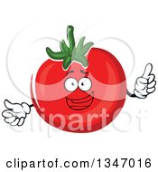 Clipart Of A Cartoon Tomato Character Holding Up A Finger Royalty Free Vector Illustration