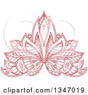 Poster, Art Print Of Beautiful Ornate Red Henna Lotus Flower