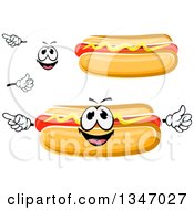 Poster, Art Print Of Cartoon Face Hands And Hot Dogs With Mustard 2