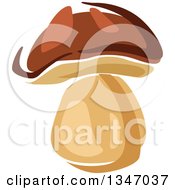 Clipart Of A Cartoon Brown And Tan Mushroom Royalty Free Vector Illustration