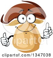 Clipart Of A Cartoon Brown And Tan Mushroom Character Royalty Free Vector Illustration