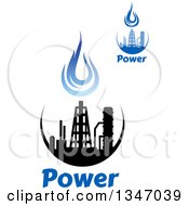 Poster, Art Print Of Black And Blue Natural Gas And Flame Designs With Text 23