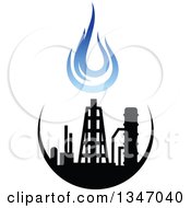 Poster, Art Print Of Black And Blue Natural Gas And Flame Design 24
