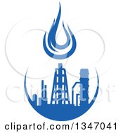Poster, Art Print Of Silhouetted Blue Natural Gas And Flame Factory 7