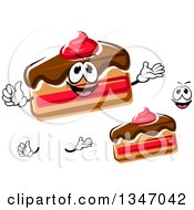 Clipart Of A Cartoon Face Hands And Slices Of Cake Royalty Free Vector Illustration