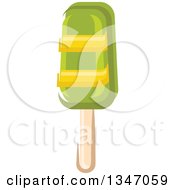 Clipart Of A Cartoon Lime Popsicle Royalty Free Vector Illustration