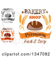 Clipart Of Boule Breads With Bakery Text Royalty Free Vector Illustration