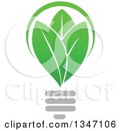 Poster, Art Print Of Green Leaf Light Bulb 2
