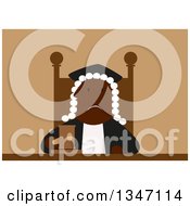 Flat Design Tired And Unhappy Black Male Judge