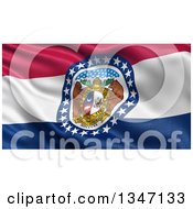 3d Rippling State Flag Of Missouri Usa