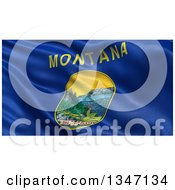 3d Rippling State Flag Of Montana Usa