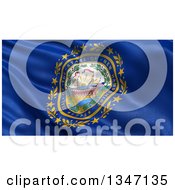 Poster, Art Print Of 3d Rippling State Flag Of New Hampshire Usa