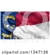 Poster, Art Print Of 3d Rippling State Flag Of North Carolina Usa