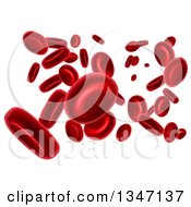 3d Floating Red Blood Cells