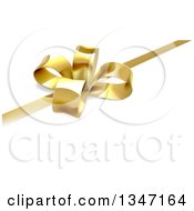 Clipart Of A 3d Gold Christmas Birthday Or Other Holiday Bow And Ribbon On A Gift Over Shaded White Royalty Free Vector Illustration