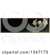 Clipart Of A Halloween Skeleton Reaching Outwards Website Banner With Text Space Royalty Free Vector Illustration