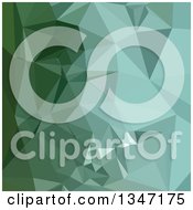 Clipart Of A Zomp Green Low Poly Abstract Geometric Background Royalty Free Vector Illustration