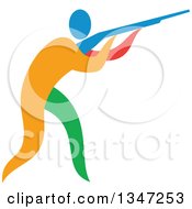 Poster, Art Print Of Colorful Athlete Trap Shooting