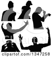 Poster, Art Print Of Black Silhouetted Party Guys Dancing
