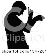 Poster, Art Print Of Black Silhouetted Party Guy Dancing 3