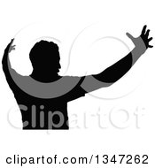 Poster, Art Print Of Black Silhouetted Party Guy Dancing 4