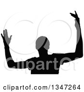Poster, Art Print Of Black Silhouetted Party Guy Dancing 6