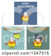 Poster, Art Print Of Cartoon Halloween Candy Corn Characters 5