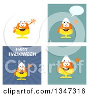 Clipart Of Cartoon Halloween Candy Corn Characters 6 Royalty Free Vector Illustration