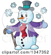 Poster, Art Print Of Cartoon Christmas Snowman Welcoming