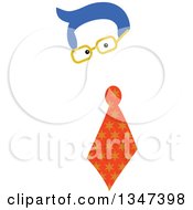 Clipart Of A Funny Fella Business Man With Blue Hair Glasses And A Tie Royalty Free Vector Illustration