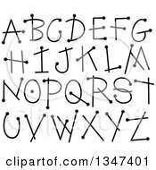 Poster, Art Print Of Black And White Doodle Dotty Stick Capital Alphabet Letters
