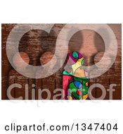 Clipart Of A Colorful Unique Different Person Standing Out From A Line Of Grunge Textured People Royalty Free Illustration
