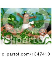 Clipart Of A Passover Plague Of Frogs Scene With Egyptians Fleeing Royalty Free Illustration by Prawny