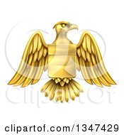 Poster, Art Print Of Gold Heraldic Coat Of Arms Eagle With A Shield