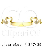 Clipart Of A Golden Scroll Ribbon Banner Royalty Free Vector Illustration