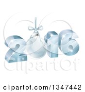 Poster, Art Print Of 3d Suspended Blue 2016 For The New Year With A Bauble