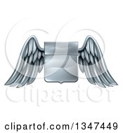 Shiny Winged Metal Heraldic Coat Of Arms Shield