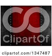Clipart Of A Scratched Red Metal Panel With Black Panels Royalty Free Illustration