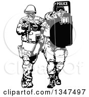 Poster, Art Print Of Black And White Special Police Force Team