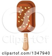 Clipart Of A Cartoon Fudge Popsicle With Nuts Royalty Free Vector Illustration