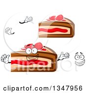 Clipart Of A Cartoon Face Hands And Slices Of Cake 2 Royalty Free Vector Illustration