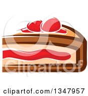 Clipart Of A Cartoon Slices Of Cake With Strawberries Royalty Free Vector Illustration
