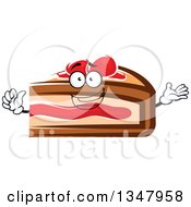 Clipart Of A Cartoon Slices Of Cake Character Royalty Free Vector Illustration