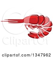 Clipart Of A Cartoon Red Prawn Shrimp Royalty Free Vector Illustration by Vector Tradition SM