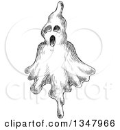 Poster, Art Print Of Black And White Sketched Ghost