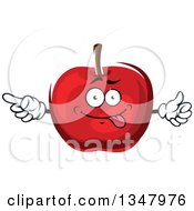 Poster, Art Print Of Cartoon Goofy Red Apple Pointing